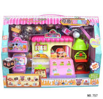 Funny dessert house 757 small store simulation cash register Food house childrens educational toys mixed batch