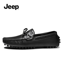 jeep jeep mens shoes 2021 new autumn trend Joker lazy Bean Bean British black one pedal casual shoes