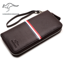 2022 New Mens Wallet Handle with Bag - skin Soft Youth Leather Wallet Mens Long Zipper Wallet