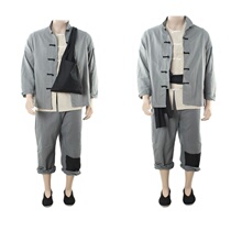 Old society peoples clothing Rustic rural clothing Peoples peasant clothing Republic of China clothing Jacket Mens martial Arts team