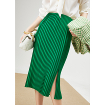 MIJOR (triple mansion) drunk with slim 100 pleats without waist and high temperature and pleated temperament semi-body dress 2022 Spring