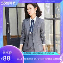 Suit suit Female career High level Grey Fashion Temperament Interview Lady Positive Dress Manager Little West Suit Workwear