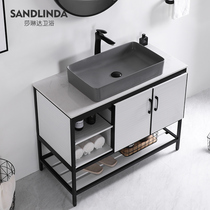 Nordic modern simple floor-to-ceiling sink bathroom cabinet combination small-sized bathroom washbasin sink