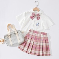 Belan Senma girls jk uniform suit autumn skirt children spring skirt short sleeve shirt academic style jk full set school