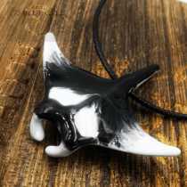 Manta devil fish Manta ray big wing whale alloy enamel paint pendant marine life necklace Diver Jewelry