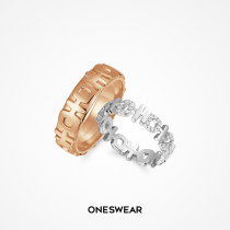 Sanskrit ONESWEAR Celebrating Double Joy Auspicious 18k Gold Wedding Ring pt900 Platinum to Ring Custom Wedding Ring