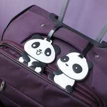 Panda luggage tag Panda base souvenir Soft rubber tag ID card Brand name letter small gift gift