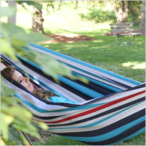 Vivere cotton portable hammock outdoor leisure removable steel bracket single double hammock with accessories Non-canvas