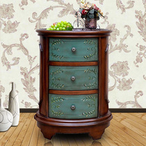 American living room small coffee table corner Sofa edge storage locker Telephone Coffee table American country corner