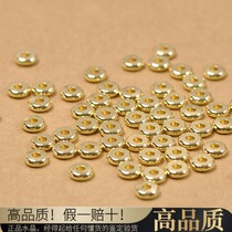 Imported not easy to fade 14K gold bag copper beads smooth flat beads diaphragm DIY with beads accessories golden abacus beads