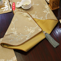 New Chinese Embroidery Table Flag China Wind Classical Red Wood Solid Wood Tea Table Cloth Art Bed Banner TV Cabinet Table Flag Booking