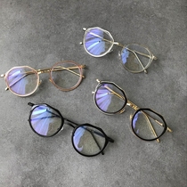 2017 New Korean version of retro art Net red with glasses frame female tide metal flat mirror can be equipped with myopia frame