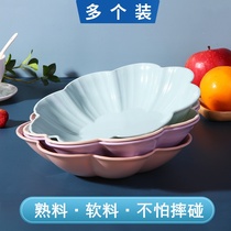 Creative plastic fruit plate Simple household melon seed plate Dried fruit plate Living room coffee table Candy plate Snack plate Solid color