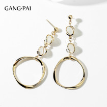 Advanced sense jade earrings female long Korean temperament Net red 2021 New Tide earrings earrings earrings earrings earrings