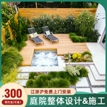 Anti-corrosion wooden floor Outdoor terrace Courtyard garden decoration Grape rack Solid wood floor Fence fence ground laying