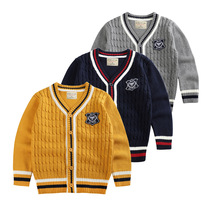 Primary school uniforms sweater cardio-hoodie jacket spring autumn season long sleeves 2021 new male and female child pure cotton woolen sweater