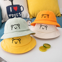 Spring childrens fisherman hat Baby travel sunshade sunscreen hat Men and womens flat top basin hat big eave hat Korean version