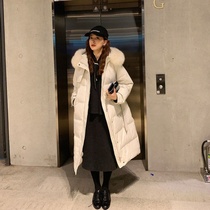 Down cotton-padded womens long 2020 new style fashion Korean version of big hair collar loose winter cotton-padded jacket