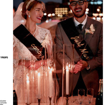 Golden English Character Shawl With Cloth Wedding movie Movie Studio Shooting Shadow Prop Exterior View Wedding Shooting Swing high-footed cup