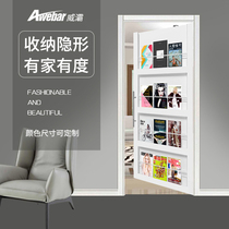 Solid wood bookshelf door Invisible color carving door Bathroom mirror glass door Toilet bedroom door cloakroom secret door