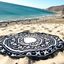 Good-looking tassel large round beach cushion Yoga mat Bikini outside towel shawl seaside holiday beach blanket
