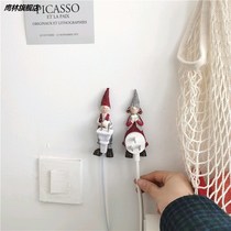 Cute girl boy socket power adhesive hook bedroom wall decoration hook hanging things