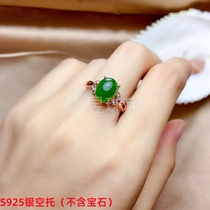 s925 silver ring empty bracket oval 6*77*88*99*1010*1111*1212*13mm simple fashion