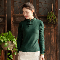 (Flowering grass) stranger flowers blooming original four-color Australian velvet slim base shirt female