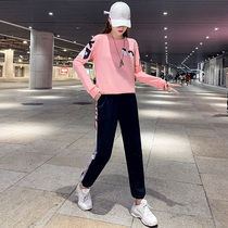 Sportswear Suit Women 2022 Autumn Winter Fashion Looss Tide Cards Casual Sweatshirt Running Suit two sets