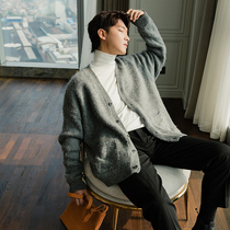 Korean version of mohair sweater mens cardigan coat