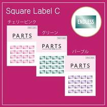 Japan sha-nail Mini ultra-thin rectangular color ins wind English trademark bronzed medecine sticker PARTS