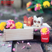 Wooden play family love wooden building block riding cat game imported wooden educational toy childrens birthday gift