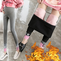 Pregnant women pants fashion wear tide mother leggings plus velvet thickened autumn and winter autumn wear trousers cotton pants