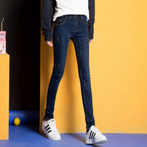 Fashion brand Ocnltiy fashion stretch womens autumn thin slim jeans wild trend Korean version of small pants