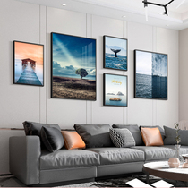 Modern simple living room decorative painting sofa background wall light and extravagant atmospheric combination painting high-end mural painting restaurant painting