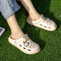 Kawaii rabbit hole shoes female parent-child child non-slip child girl Summer wear couple slippers bag head sandals