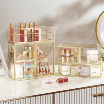 Upscale First Accessories Box Light Lavish Gold Ornament Containing Box Pop Fashion Cosmetics Multilayer Ring Necklace Collection Box