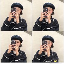 Hat female Rosex Tangk woolen beret British retro Spring and Autumn Winter Joker star artist hat tide