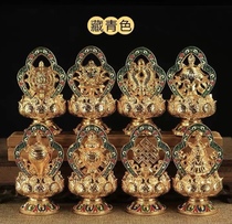Pu Xian is willing to exquisite Tibetan alloy painted eight auspicious ornaments Buddhist tantric instruments Auspicious Eight Treasures