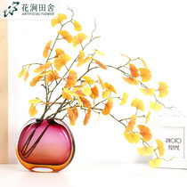 Ginkgo leaf emulation Flower 2021 new living-room fake flower pendulum piece furnishing high-end light and luxurious pendulum flower decorative bouquet