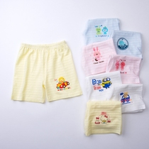 Summer baby bamboo cotton shorts children half pants cotton ultra-thin baby pants can open crotch breathable cool