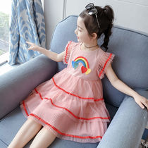 Girls dress summer dress 2022 new tide - gas little girl rainbow dress summer childrens dress Princess dress