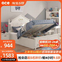 Pick and drain American children bed linen bed Boy solid wood bed 1 5 m Teenagers Multifunction Storage Bed 1 2 m