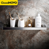 Non-perforated mirror front shelf 304 stainless steel bathroom glass cosmetics shelf Single-layer bathroom storage rack