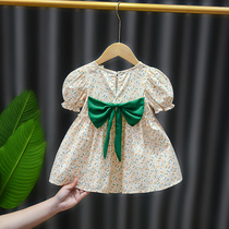 Girls summer flower dress flower dress one year old baby girl Summer foreign child short sleeve skirt baby princess dress