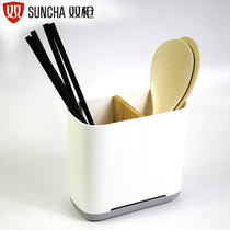 Double-gun chopstick cage chopstick cylinder Domestic cutlery containing multifunctional draining cylinder Spoon Barrel Kitchen antibacterial and mildew-proof