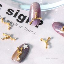 (Spot) Japan imported non-fading bonnail twelve constellations metal with diamonds a pack of 2 nail jewelry