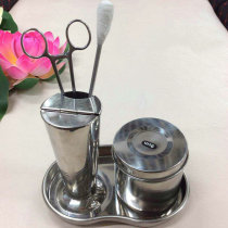 Medical stainless steel cupping special pliers clip cotton tweezers barrel alcohol can tip elbow tweezers tool set