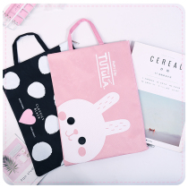 Student Hand A4 File bag South Korea Oxford Bub canvas File bag cute zipper kit