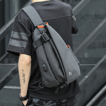 Messenger bag mens large-capacity small portable shoulder bag mens tide street tide brand function hip-hop multi-zip mens chest bag